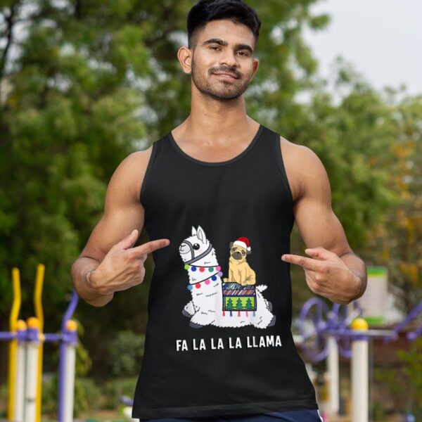 Linocasa– Pug Riding Llama Christmas Tank Top - Image 3