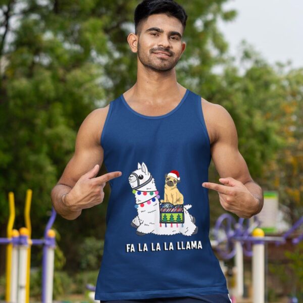 Linocasa– Pug Riding Llama Christmas Tank Top - Image 4