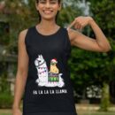Linocasa– Pug Riding Llama Christmas Tank Top