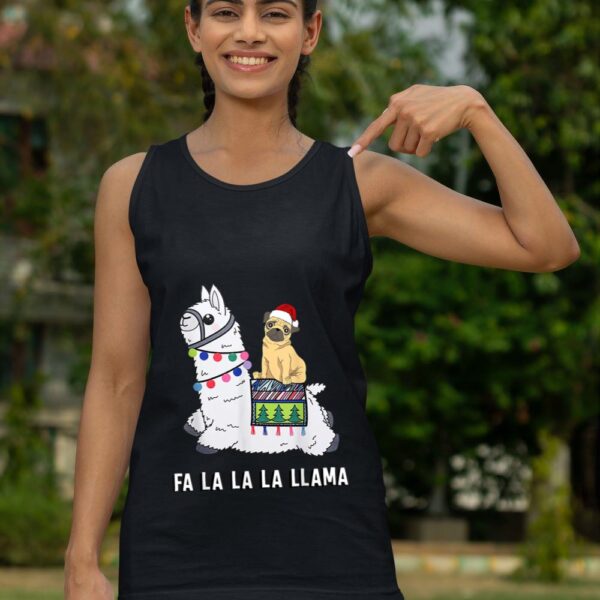 Linocasa– Pug Riding Llama Christmas Tank Top - Image 6