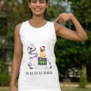Linocasa– Pug Riding Llama Christmas Tank Top