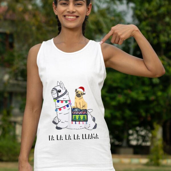 Linocasa– Pug Riding Llama Christmas Tank Top - Image 8