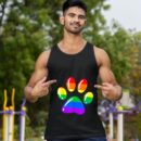 Linocasa– Rainbow Paw Print Dog Paw LGBT Pride Tank Top
