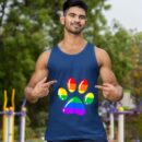 Linocasa– Rainbow Paw Print Dog Paw LGBT Pride Tank Top