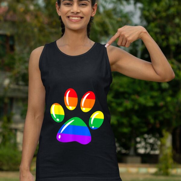 Linocasa– Rainbow Paw Print Dog Paw LGBT Pride Tank Top - Image 6
