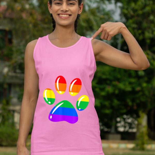 Linocasa– Rainbow Paw Print Dog Paw LGBT Pride Tank Top - Image 7