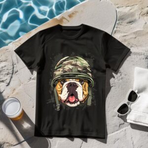 Linocasa– American Bulldog Soldier Veteran Dog T-Shirt