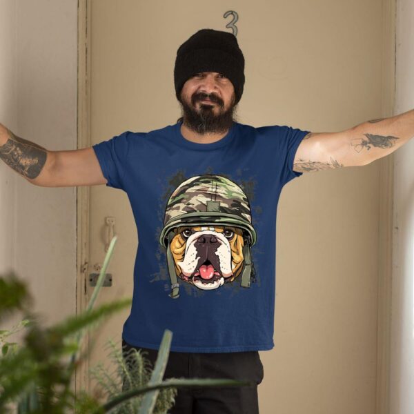 Linocasa– American Bulldog Soldier Veteran Dog T-Shirt - Image 4