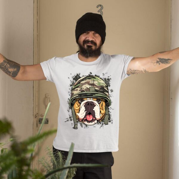 Linocasa– American Bulldog Soldier Veteran Dog T-Shirt - Image 5