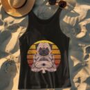 Linocasa– Retro Yoga Dog Pug Sunset Tank Top
