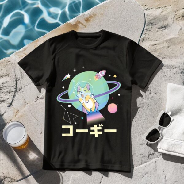 Linocasa– Astronaut Corgi Space Japanese Corgis T-Shirt