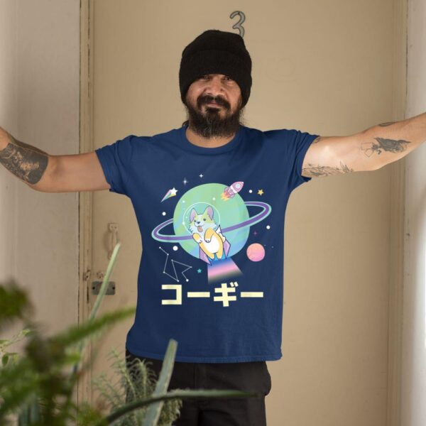 Linocasa– Astronaut Corgi Space Japanese Corgis T-Shirt - Image 4