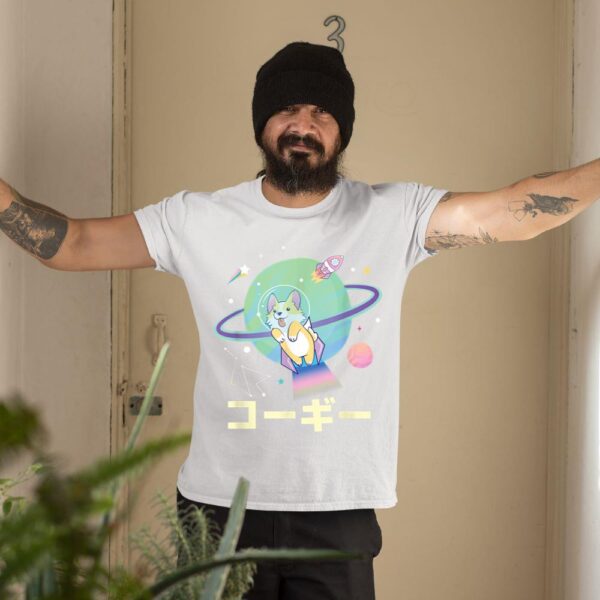 Linocasa– Astronaut Corgi Space Japanese Corgis T-Shirt - Image 5