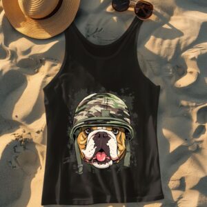 Linocasa– American Bulldog Soldier Veteran Dog Tank Top