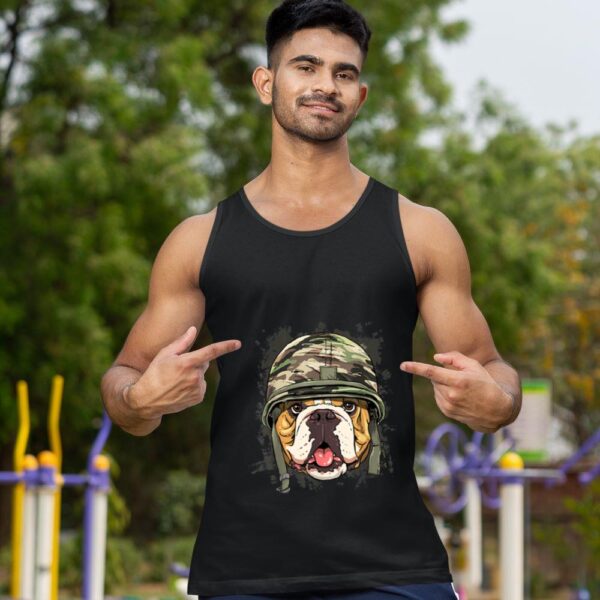 Linocasa– American Bulldog Soldier Veteran Dog Tank Top - Image 3
