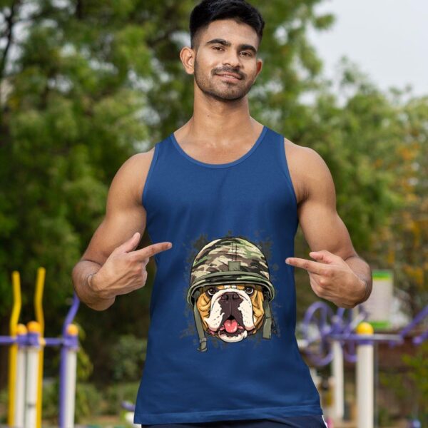 Linocasa– American Bulldog Soldier Veteran Dog Tank Top - Image 4