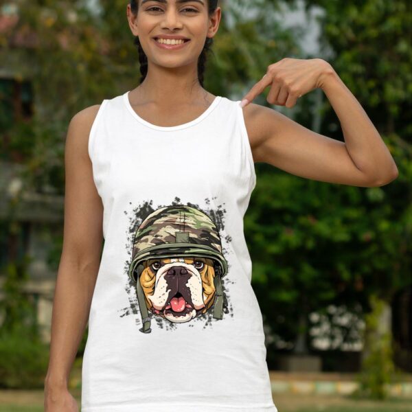 Linocasa– American Bulldog Soldier Veteran Dog Tank Top - Image 8