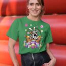 Linocasa– Bunny English Bulldog Dog Easter Eggs T-Shirt