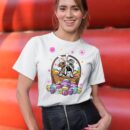 Linocasa– Bunny English Bulldog Dog Easter Eggs T-Shirt
