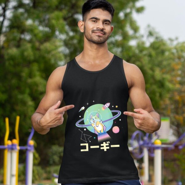 Linocasa– Astronaut Corgi Space Japanese Corgis Tank Top - Image 3