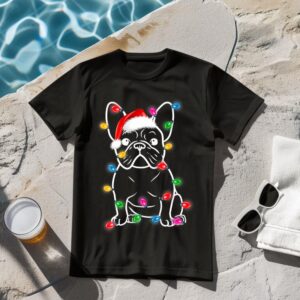 Linocasa– Christmas Lights Dog French Bulldog T-Shirt