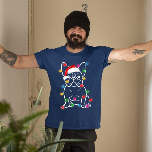 Linocasa– Christmas Lights Dog French Bulldog T-Shirt - Image 4