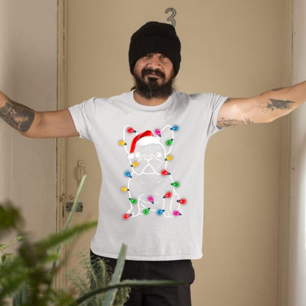 Linocasa– Christmas Lights Dog French Bulldog T-Shirt - Image 5