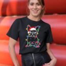 Linocasa– Christmas Lights Dog French Bulldog T-Shirt