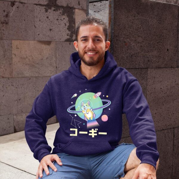 Linocasa– Astronaut Corgi Space Japanese Corgis Hoodie - Image 4