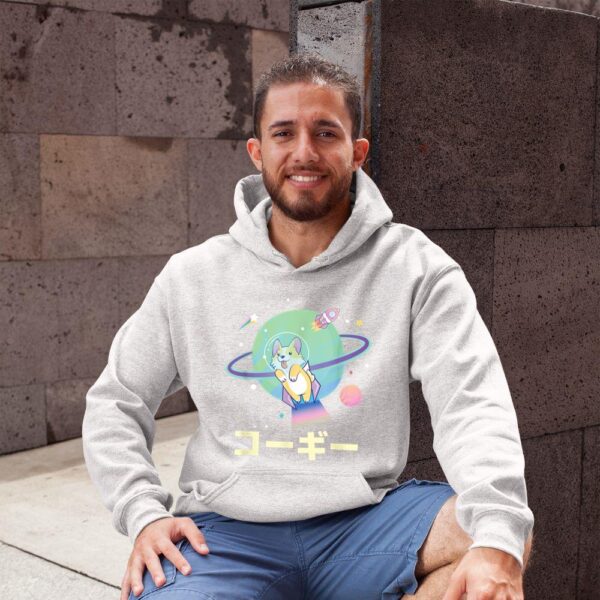 Linocasa– Astronaut Corgi Space Japanese Corgis Hoodie - Image 5
