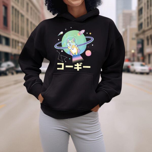 Linocasa– Astronaut Corgi Space Japanese Corgis Hoodie - Image 6