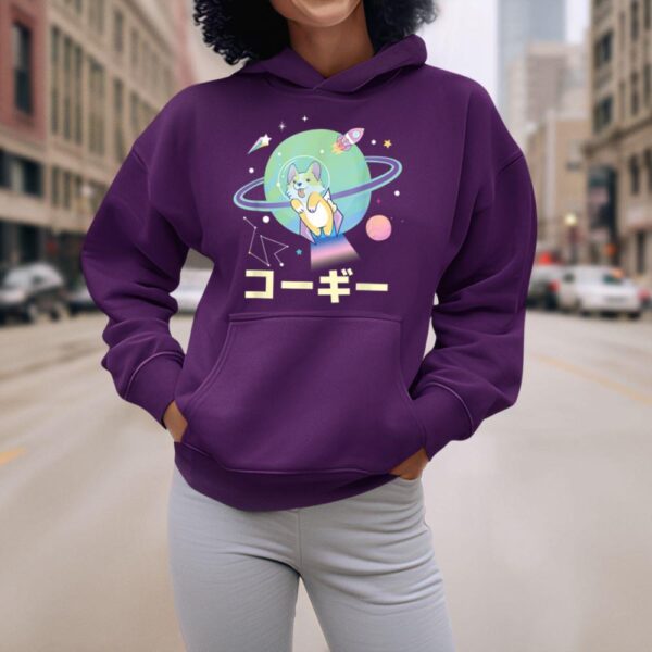 Linocasa– Astronaut Corgi Space Japanese Corgis Hoodie - Image 7