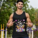 Linocasa– Bunny English Bulldog Dog Easter Eggs Tank Top