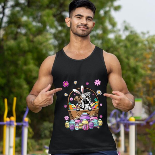 Linocasa– Bunny English Bulldog Dog Easter Eggs Tank Top - Image 3