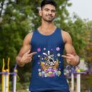 Linocasa– Bunny English Bulldog Dog Easter Eggs Tank Top