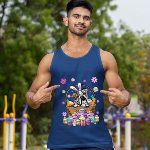 Linocasa– Bunny English Bulldog Dog Easter Eggs Tank Top - Image 4