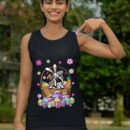 Linocasa– Bunny English Bulldog Dog Easter Eggs Tank Top