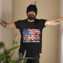 Linocasa– Corgi Mama American USA Flag T-Shirt