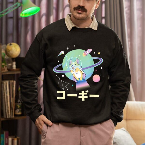 Linocasa– Astronaut Corgi Space Japanese Corgis Sweatshirt - Image 3