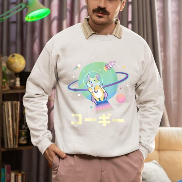 Linocasa– Astronaut Corgi Space Japanese Corgis Sweatshirt - Image 5