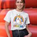 Linocasa– Corgicorn Corgi Unicorn Space Galaxy T-Shirt