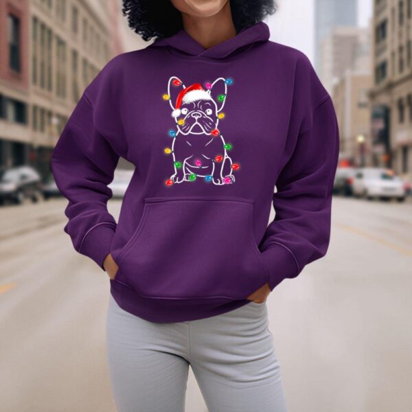 Linocasa– Christmas Lights Dog French Bulldog Hoodie - Image 7