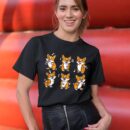 Linocasa– Cute Floss Dancing Corgi Puppies Dog T-Shirt
