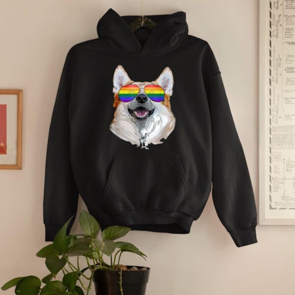 Linocasa– Corgi Dog Rainbow Sunglasses LGBT Pride Hoodie
