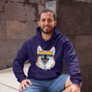 Linocasa– Corgi Dog Rainbow Sunglasses LGBT Pride Hoodie