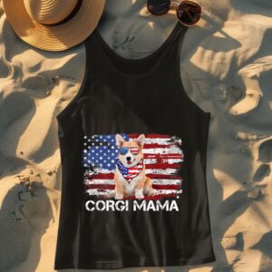 Linocasa– Corgi Mama American USA Flag Tank Top