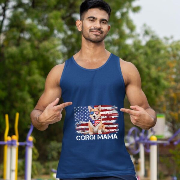 Linocasa– Corgi Mama American USA Flag Tank Top - Image 4