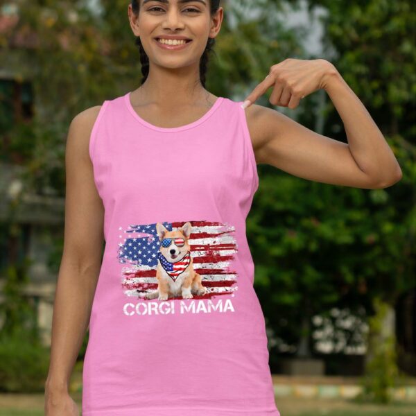 Linocasa– Corgi Mama American USA Flag Tank Top - Image 7
