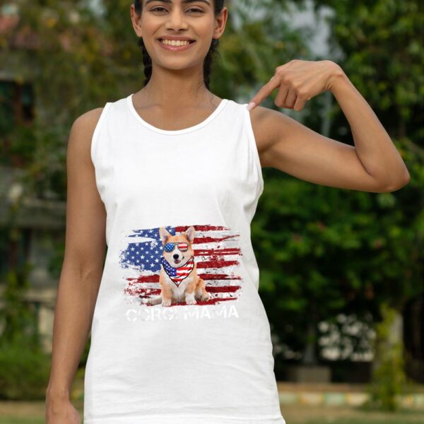 Linocasa– Corgi Mama American USA Flag Tank Top - Image 8