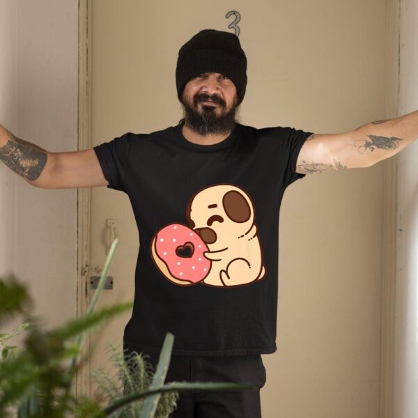 Linocasa– Cute Pug Donut T-Shirt - Image 3